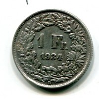 Svizzera, Confederazione: 1 franco 1934