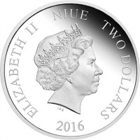Niue, Elisabetta II (1952-2022): 2 dollari 2016 "Star Wars- Han Solo" in confezione originale. Richiestissima e gia esaurita. Oncia in argento