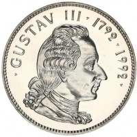 Svezia, Carl XVI Gustaf (dal 1973): 200 kronor 1992 "Bicentenario della morte di Gustaf III" (KM#879)