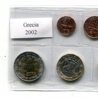 Grecia 2002: serie euro, confezionata da privati