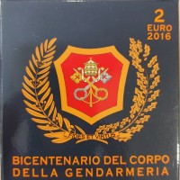 Vaticano 2016: 2 euro commemorativi "Bicentenario del Corpo della Gendarmeria"