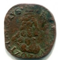 Milano, Carlo III (1707-1740): quattrino 1707 (CNI#22/23)
