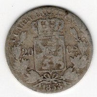 Belgio, Leopoldo I (1831-1865): 20 centesimi 1853 (KM#19)
