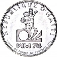Haiti: serie zecca 1973 con tre pezzi: 2 da 50 gourdes + 1 da 25 gourdes (KM#103/104/105), in confezione originale