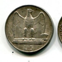 Vittorio Emanuele III (1900-1943): 5 lire 1927** "Aquilino" (Gigante#74a)
