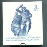 Vaticano 2019: 2 euro commemorativi "25° Anniversario della fine dei lavori di restauro della Cappella Sistina"