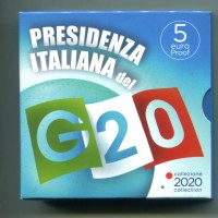 Italia 2020: 5 euro commemorativo "G20", in confezione ufficiale -PROOF-