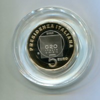 Italia 2020: 5 euro commemorativo "G20", in confezione ufficiale -PROOF-