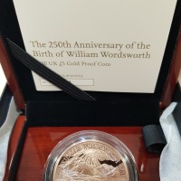 Gran Bretagna, Elisabetta II (1952-2022): 5 sterline 2020 "William Wordsworth", nel cofanetto originale. Tiratura di soli 300 pezzi (prezzo di emissione 2640 sterline)