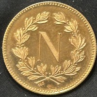 Napoleone III (1852-1870): medaglia "Grande N", prodotta in Italia anni 60/70, grammi 6.26/750°°