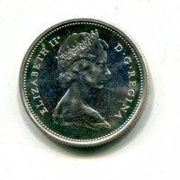 Canada, Elisabetta II (1952-2022): 25 cent. 1965 "Caribou (KM#52)
