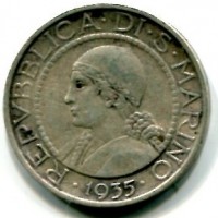 San Marino: 5 lire 1935 (Gigante#21)
