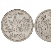 Danzica: 2 gulden 1923 (KM#146), grammi 9,96