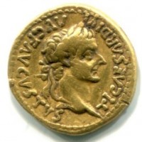 Tiberio (14-37 d.C.): aureo "PONTIF MAXIM", zecca di Lugdunum (RIC#29)
