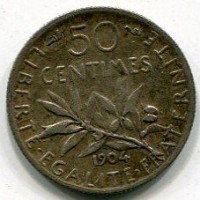 Francia, Terza Repubblica (1871-1940): 50 centesimi 1904 (Gadoury#420)