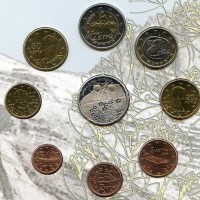 Grecia 2005 serie euro, in confezione originale zecca, con 10 euro argento