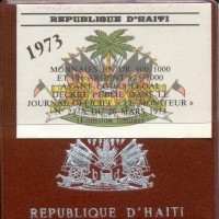 Haiti: 25 gourdes 1974 "Bicentennial of USA" (KM#112.1), in confezione originale, con certificato