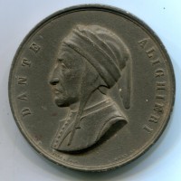 Firenze 1865: medaglia per il "Sesto Centenario di Dante Alighieri", gr. 55,39, diametro 51 mm. Opus Gori.