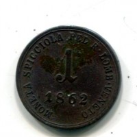 Milano, Francesco Giuseppe (1848-1866): 1 soldo 1862-A (Gigante#43)