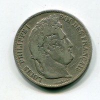 Francia, Luigi Filippo (1830-1848): 5 franchi 1841-K (Gadoury #678)