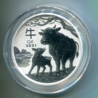 Australia, Elisabetta II (1952-2022): 2 dollari 2021 "Anno del Bue" -oncia-