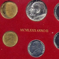 Vaticano, Giovanni Paolo II (1978-2005): serie zecca 1980-II, 6 pezzi nella confezione originale