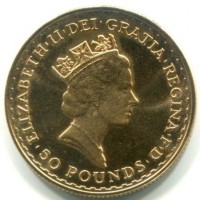 Gran Bretagna, Elisabetta II (1952-2022): 50 pounds 1987 "Britannia"
