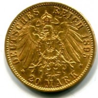 Germania, Prussia, Guglielmo II (1888-1918): 20 marchi 1895-A (KM#521)
