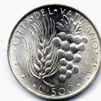 Vaticano, Paolo VI (1963-1978): 500 lire 1972-X
