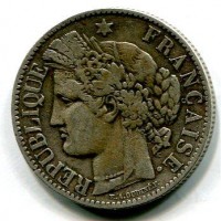 Francia, Terza Repubblica (1871-1940): 2 franchi 1887-A (Gadoury#530a)