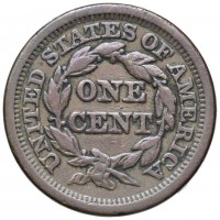 USA: 1 cent. 1845 "Braided hair"