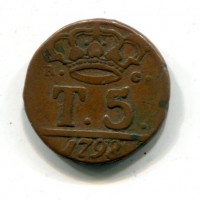 Napoli, Ferdinando IV (1759-1816): 5 tornesi 1798 (Gigante#123)