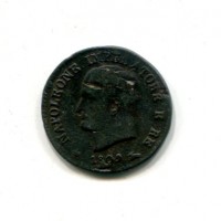 Milano, Napoleone I (1805-1814): 1 centesimo 1809 (Gigante#238), segno al R/