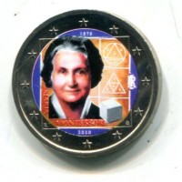 Italia 2020: 2 euro commemorativo "Anniversario della Nascita di M. Montessori", colorato
