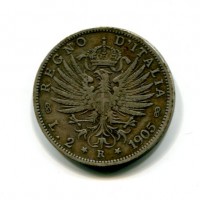 Vittorio Emanuele III (1900-1943): 2 lire 1905 "Aquila Sabauda" (Gigante#93)