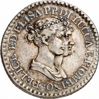 Lucca, Elisa Bonaparte e Felice Baciocchi (1805-1814): 1 franco 1807 (Gigante#9; MIR#245/3)