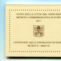 Vaticano 2017: 2 euro commemorativi "Centenario delle Apparizioni Di Fatima" in confezione originale zecca