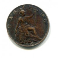 Gran Bretagna, Edoardo VII (1901-1910): farthing 1905 (Spink#3992)
