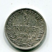 Africa Orientale Tedesca, Guglielmo II (1888-1918): 1/4 rupie 1904-A (KM#8)