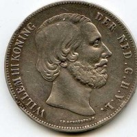 Olanda, Guglielmo III (1849-1890): 2 1/2 gulden 1860 (KM#82)