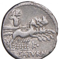 Appuleia, L.Appuleius Saturninus (104 a.C.): denario (Crawford#317/3b), grammi 3.70, contromarche