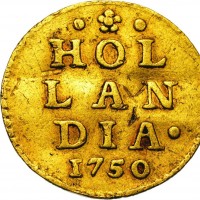 Olanda: 1/2 stuiver 1750 coniato in oro (Delmonte#820), grammi 1.70