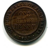 Australia, Giorgio VI (1936-1952): 1/2 penny 1939 (KM#35)

