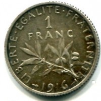 Francia, Terza Repubblica (1871-1940): 1 franco 1916 (Le Franc#217/22)
