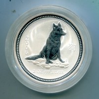 Australia, Elisabetta II (1952-2022): 2 dollari 2006 "Calendario lunare - anno del Cane"
