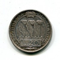 San Marino: 20 lire 1935 (Gigante#5)
