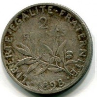 Francia, Terza Repubblica (1871-1940): 2 franchi 1898 (Gadoury#532)