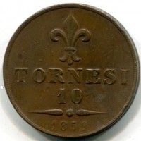 Napoli, Francesco II (1859-1860): 10 tornesi 1859 (Gigante#4)
