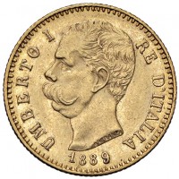 Umberto I (1878-1900): 20 lire 1889 (Gigante#18)