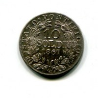 Roma, Pio IX (1846-1870): 10 soldi 1867-XXII (Gigante#306)